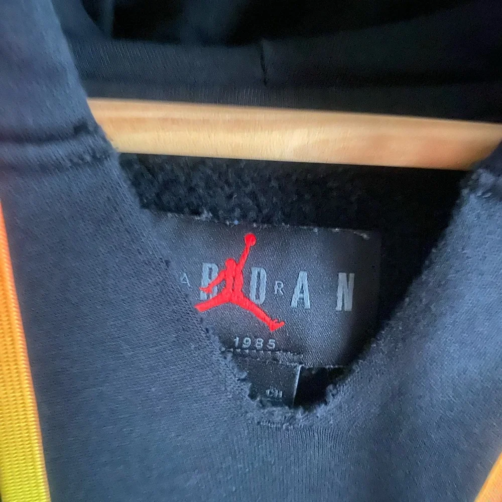 Jordan Black Hoodie with Neon Pink and Neon Yellow‎ Accents